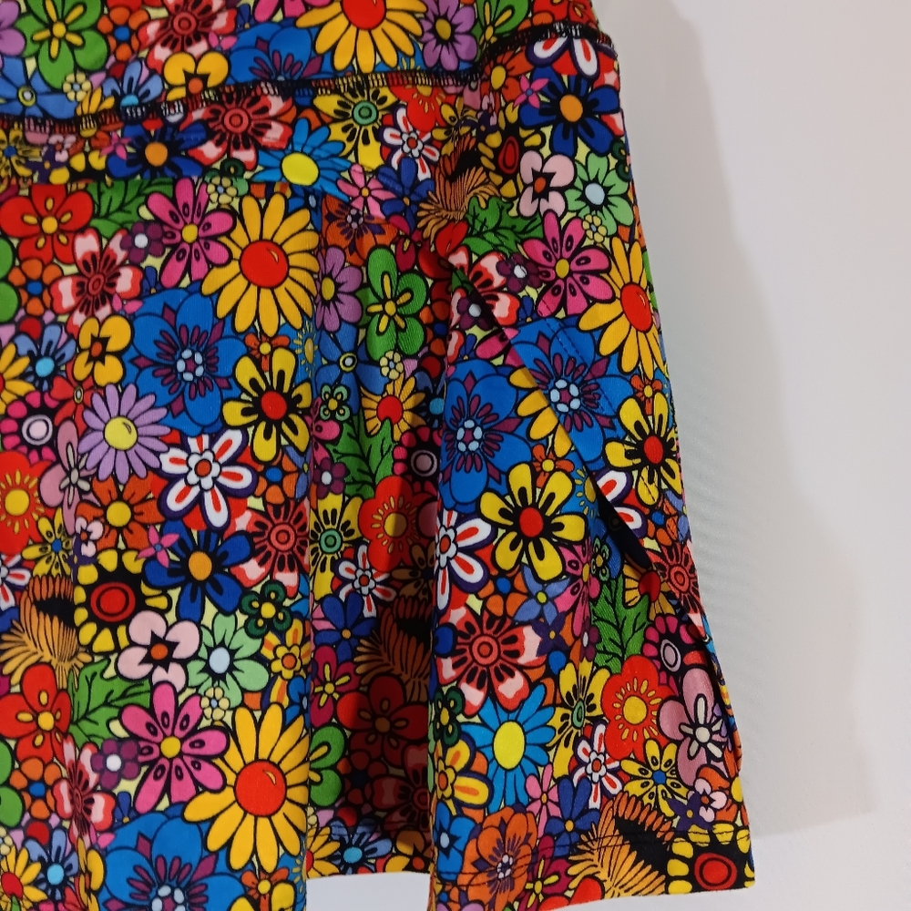 Fulbelle Womens Medium Skort Colorful Skirt Shorts Pockets Golf Tennis High Rise - Picture 9 of 12